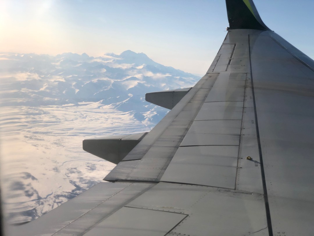 Mt. Denali view from airplane near Fairbanks